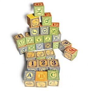 Uncle Goose 27 Wood Embossed Classic ABC Alphabet Blocks USED Missing 1 Block
